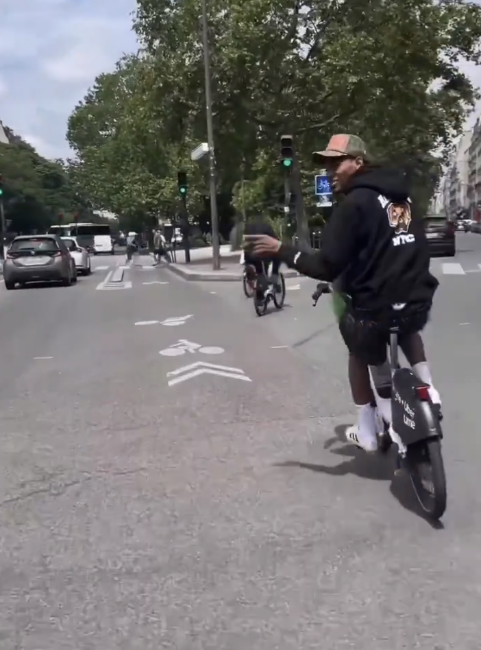 The video, captured by an associate of Jones, showed the entire incident where Jones slowly approached the Parisian intersection, looking to the left as other bicyclists crossed in front of him.